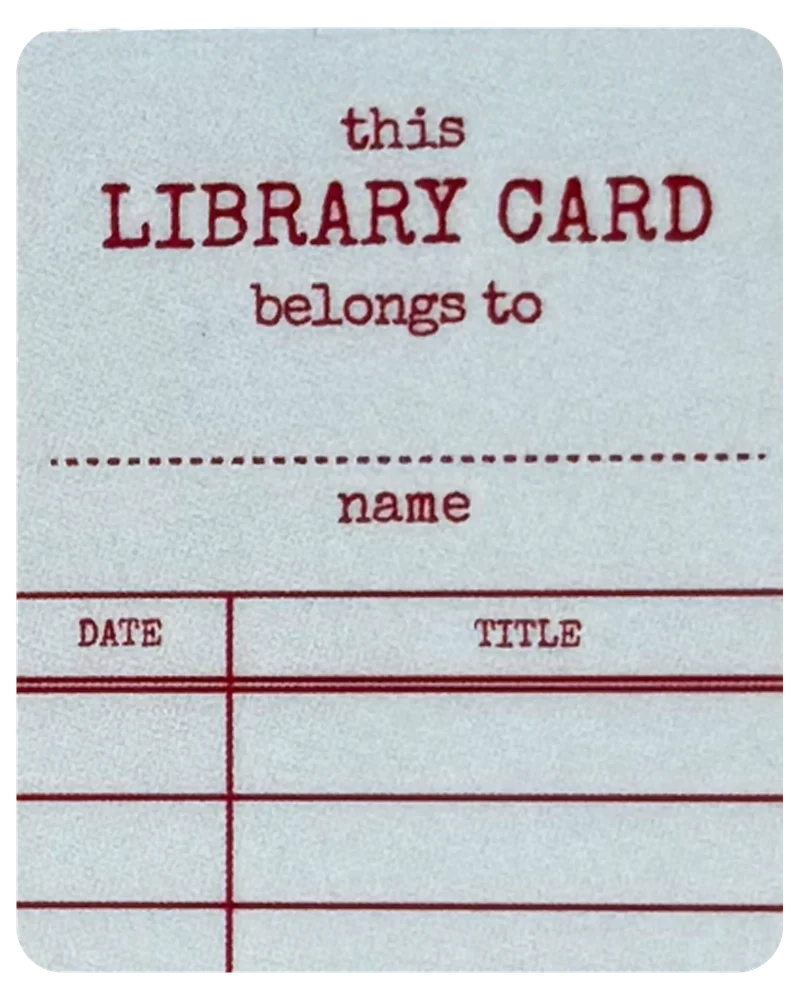 Grey Library Card magnetic bookmark