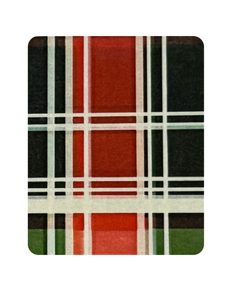 Holly Plaid magnetic bookmark