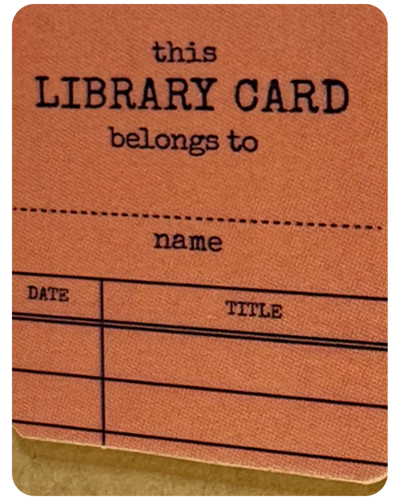Orange Library Card magnetic bookmark
