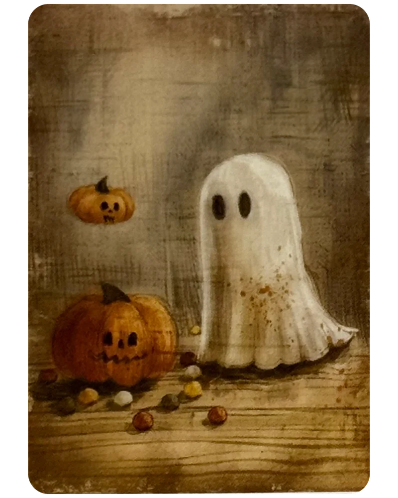 Pumpkin Ghost magnetic bookmark
