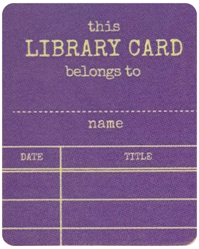 Purple Library Card magnetic bookmark