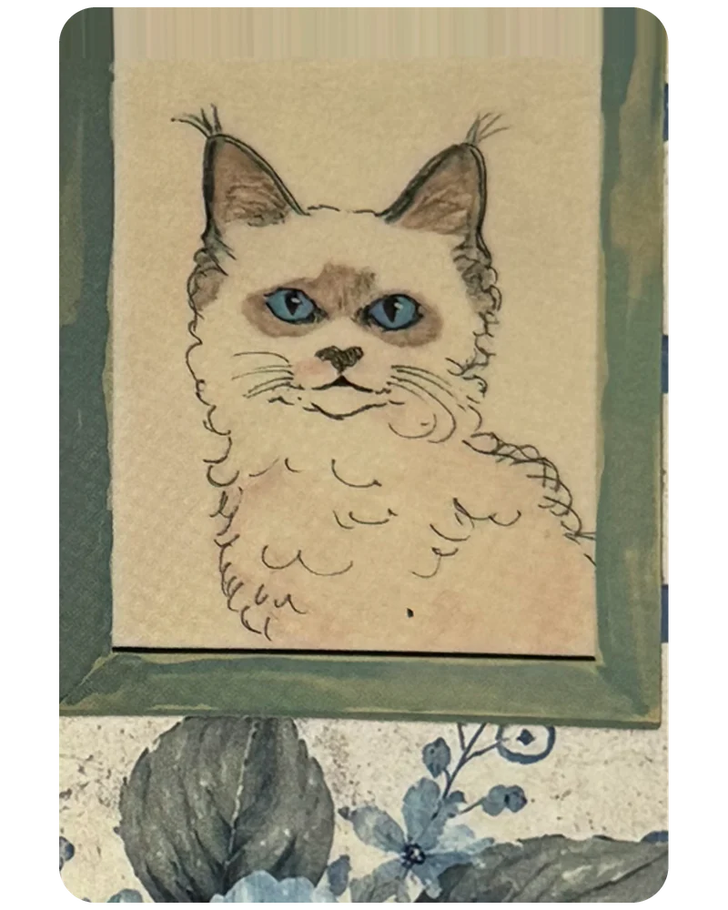Sketched Cat magnetic bookmark