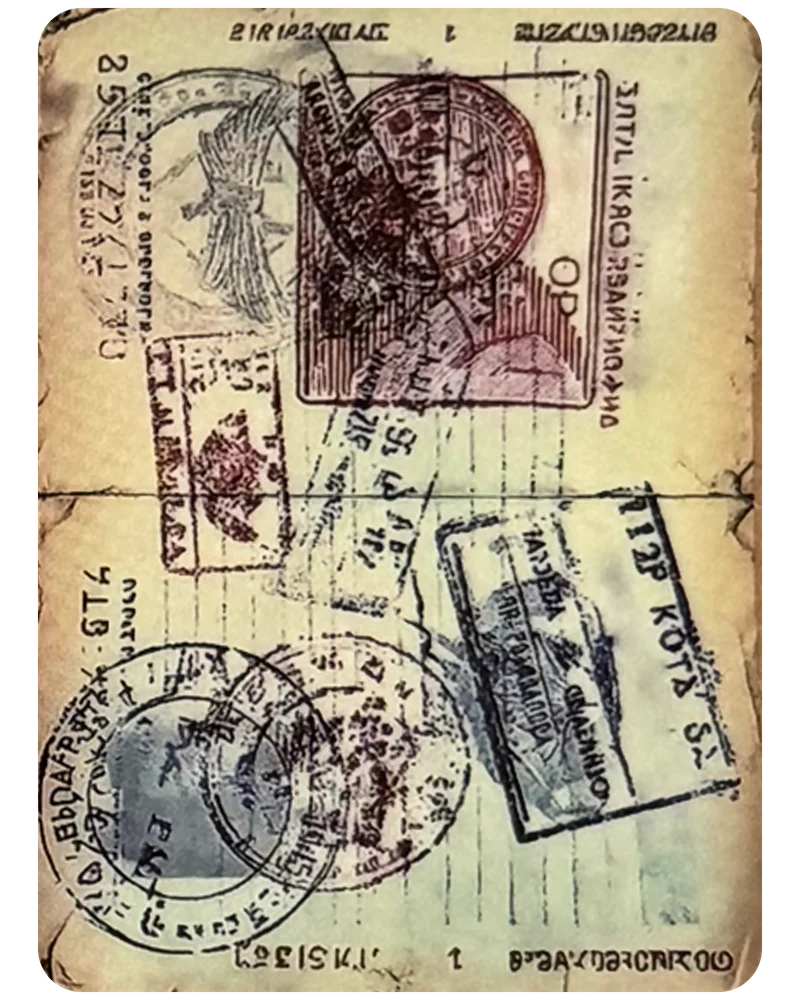 Stamp Collage magnetic bookmark