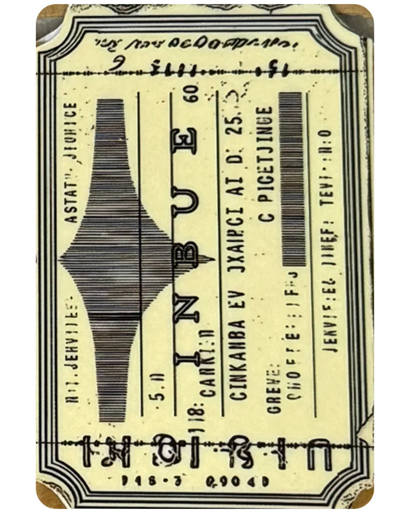 Vintage Ticket magnetic bookmark