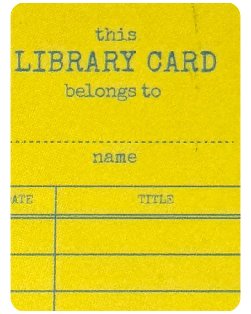 Yellow Library Card magnetic bookmark