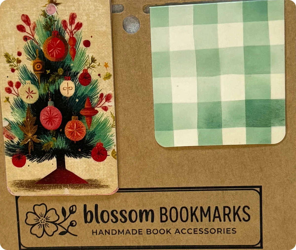 Vintage Tree & Mint Gingham handmade set on its display card