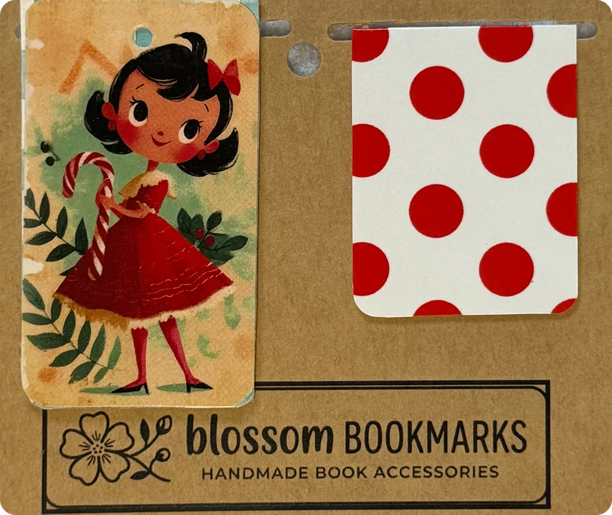 Candy Cane Girl & Red Polka Dot handmade set on its display card
