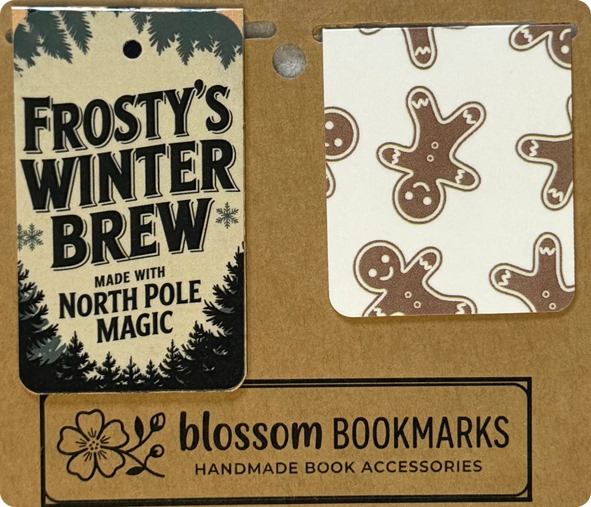 Frosty's Winter Brew & Gingerbread Men handmade set on its display card