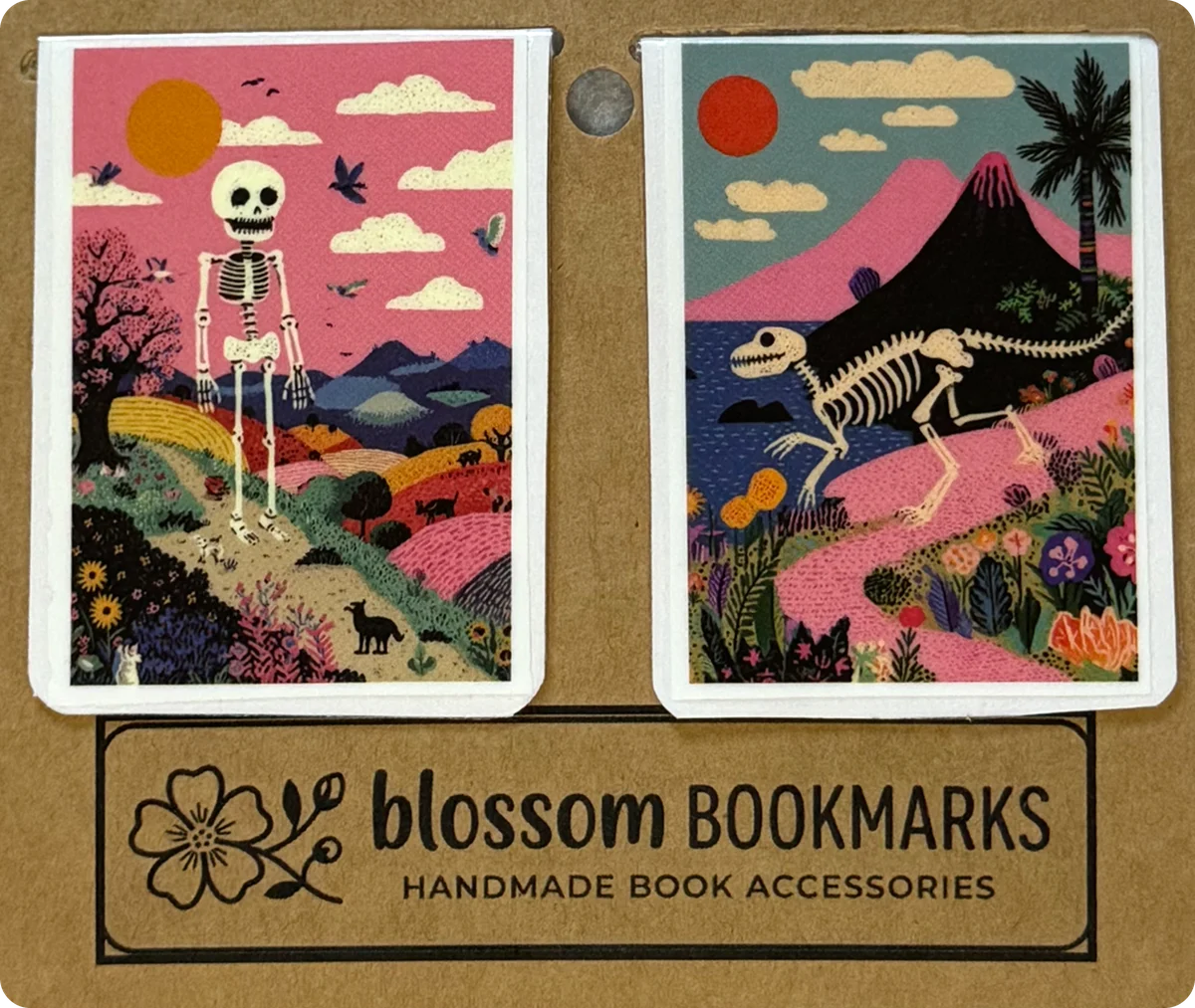 Skeleton Stroll & Dino Bones handmade set on its display card