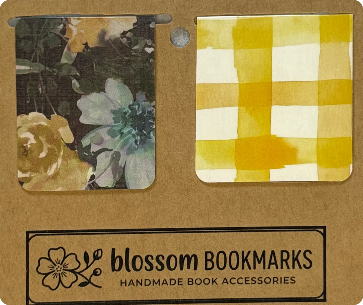 Dusk Floral & Mustard Gingham handmade set on its display card