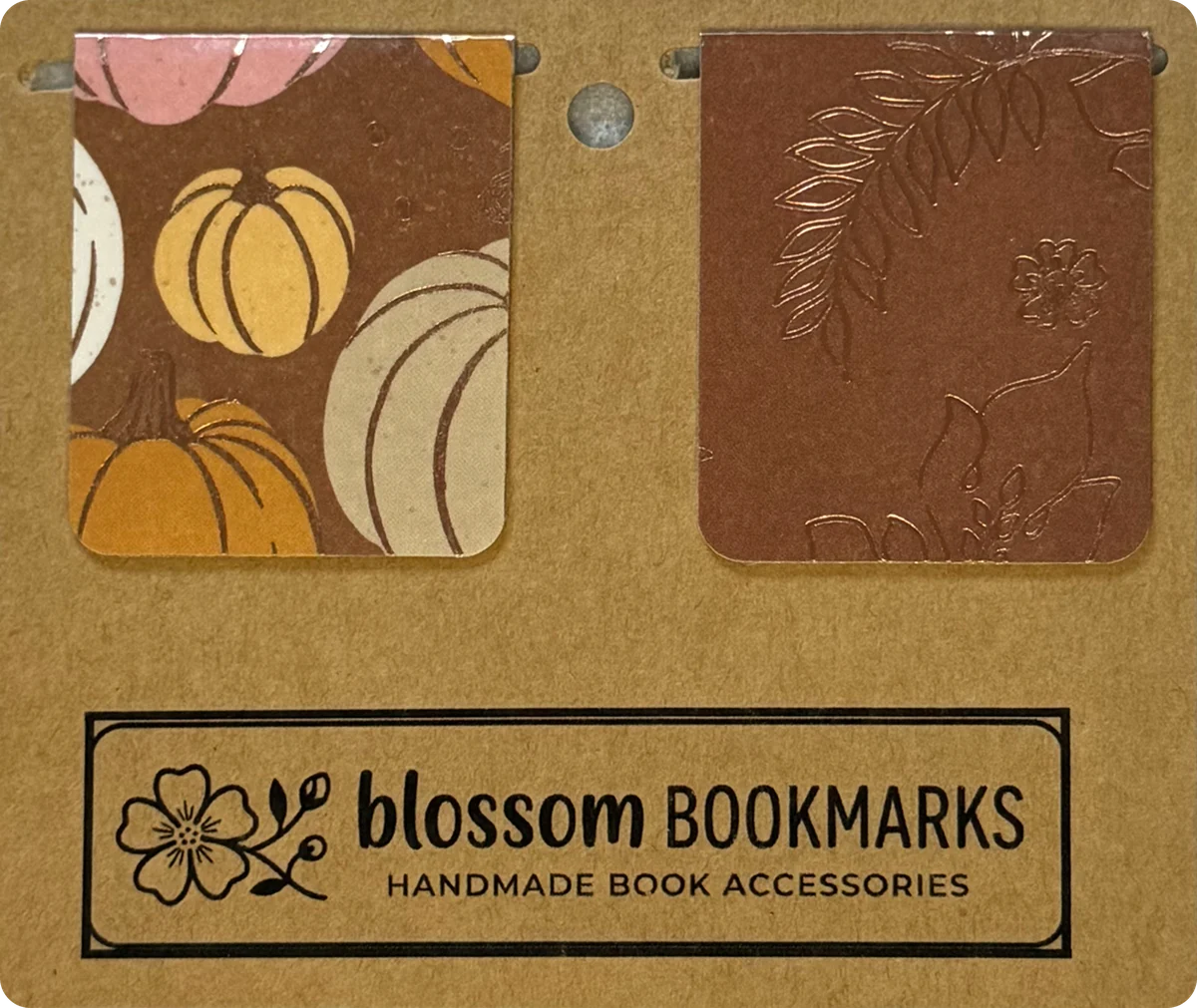 Pumpkin Patch & Embossed Fern handmade set on its display card