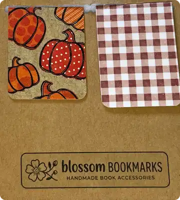Pumpkin Pile & Cranberry Gingham: Pumpkin Pile and Cranberry Gingham on their display card