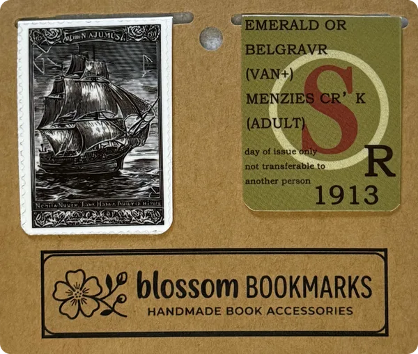 Tall Ship & Library Ticket: Tall Ship and Library Ticket on their display card